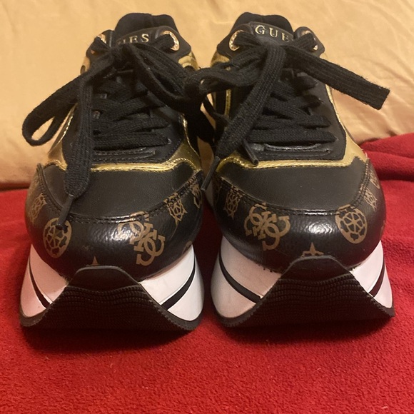 Guess Black and Gold Platform Sneakers - Picture 11 of 13